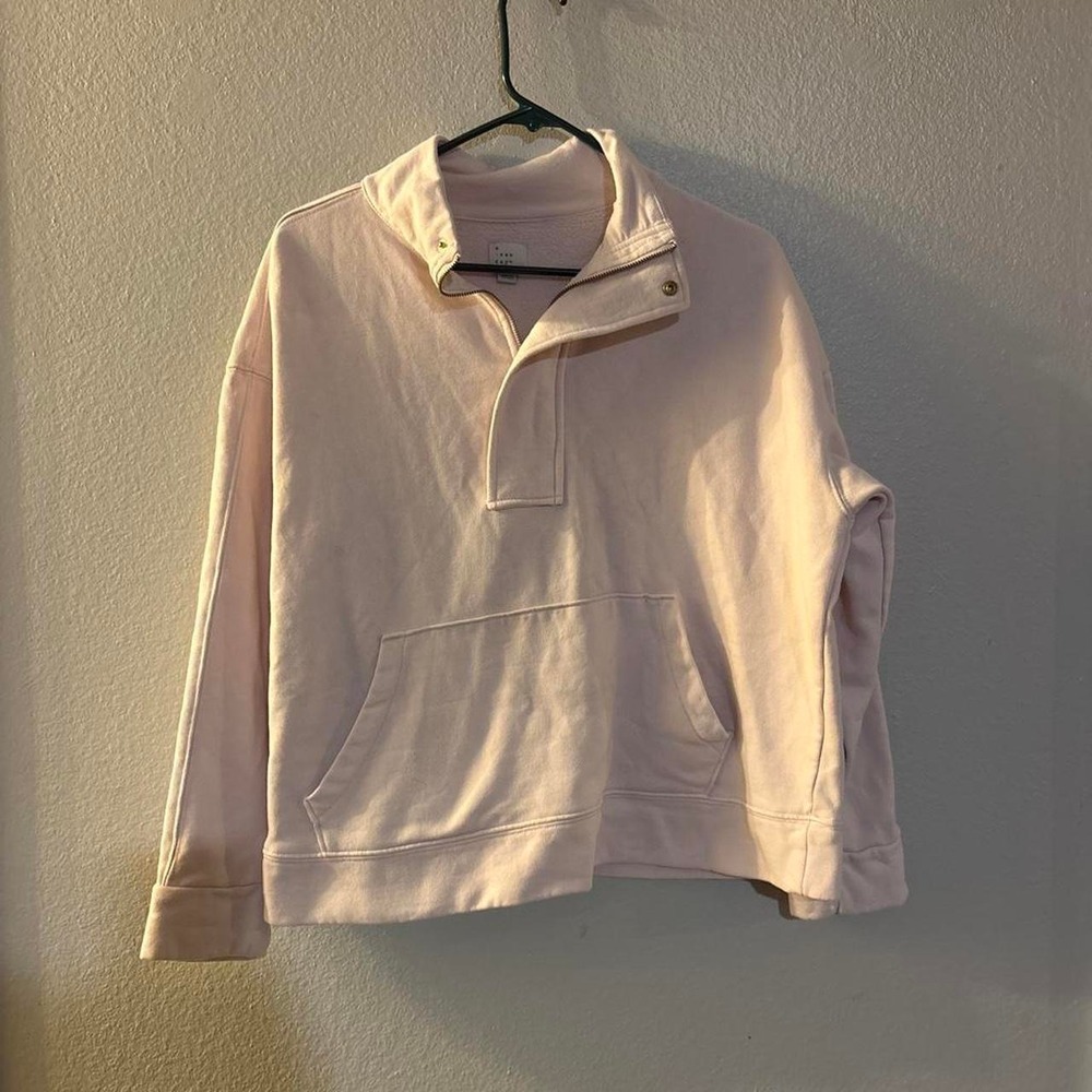 Pink quarter zip sweatshirt